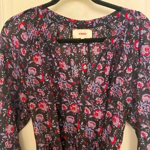 Xirena Peasant Style V Neck Long Sleeved Dress Medium